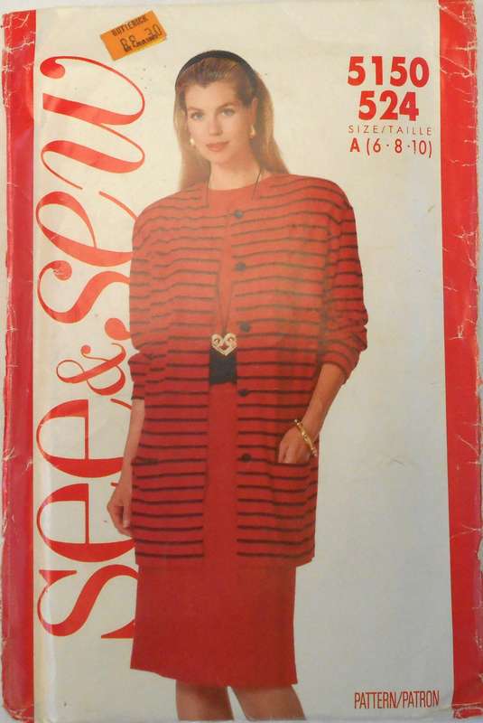 BUTTERICK 5150 JACKET & DRESS SIZE 6-8-10 COMPLETE-UNCUT-F/FOLDED