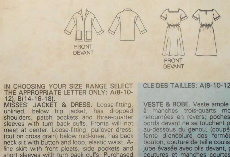 BUTTERICK 5267 JACKET & DRESS SIZE 8-10-12 COMPLETE-UNCUT-F/FOLDED
