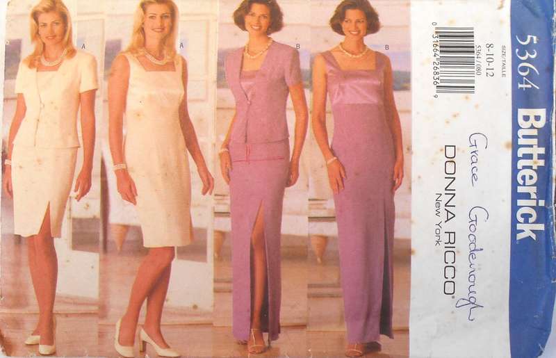 BUTTERICK 5361 SEMI FITTED JACKET & LINED DRESS SIZE 8-10-12 COMPLETE-CUT TO 12