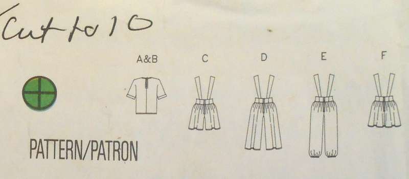 BUTTERICK 5477 GIRLS TOP-JUMPSUIT-PINAFORE SIZE 7-8-10 YEARS COMPLETE-CUT TO 10 YEARS