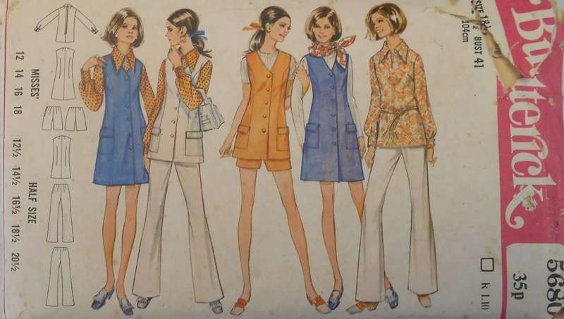BUTTERICK 5680 PINAFORE-BLOUSE-PANTS SIZE 18 1/2 BUST 41" COMPLETE
