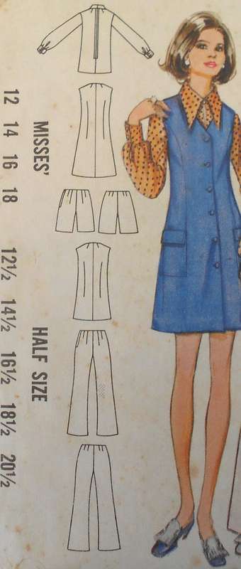 BUTTERICK 5680 PINAFORE-BLOUSE-PANTS SIZE 18 1/2 BUST 41" COMPLETE