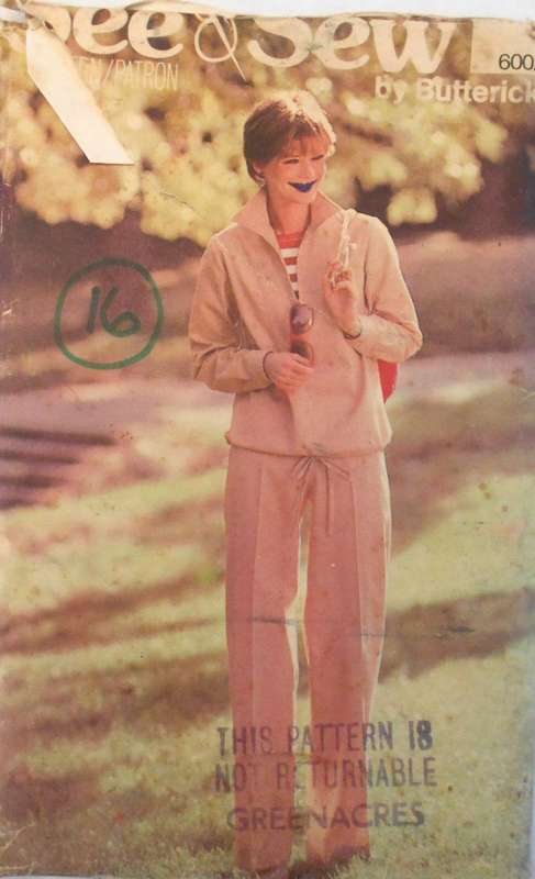 BUTTERICK 6002 TRACKSUIT TOP & PANTS SIZE 16 COMPLETE-UNCUT-F/FOLDED