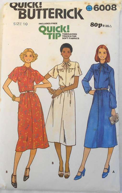BUTTERICK 6008 LOOSE FITTING DRESS SIZE 10 COMPLETE