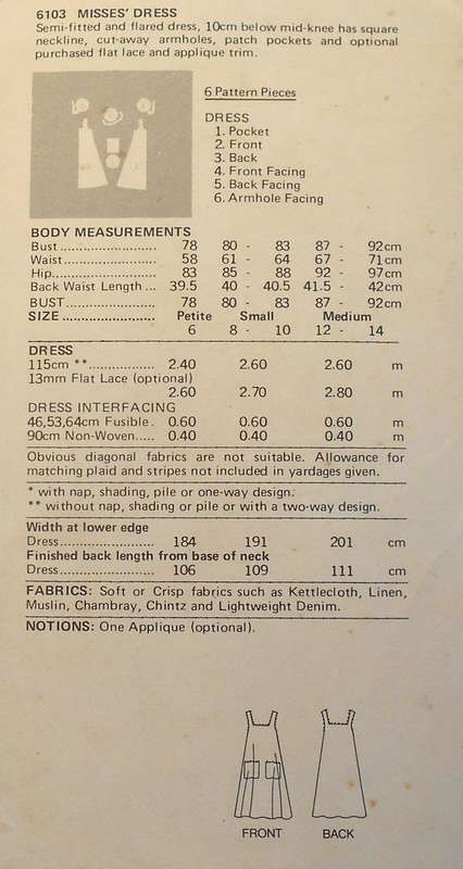 BUTTERICK 6103 SEMI FITTED FLARED DRESS SIZE MEDIUM 12-14 COMPLETE
