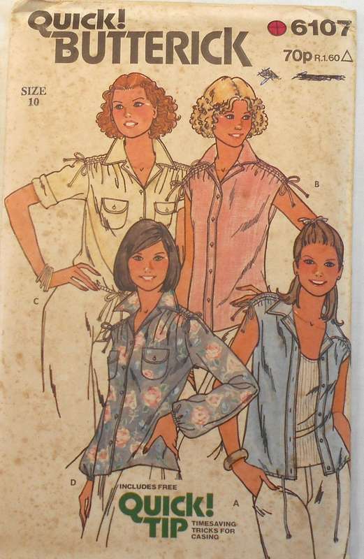 BUTTERICK 6107 BLOUSE SIZE 10 COMPLETE