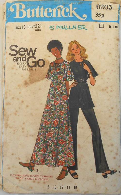BUTTERICK 6305 DRESS-TUNIC-PANTS SIZE 10 BUST 32 1/2 COMPLETE