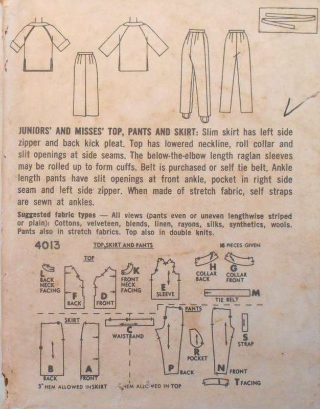 VINTAGE SIMPLICITY 4013 TOP-PANTS-SKIRT SIZE 14 BUST 34-COMPLETE