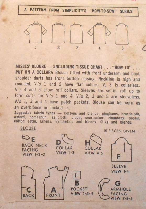 SIMPLICITY 5285 BLOUSE SIZE 14 BUST 34" COMPLETE