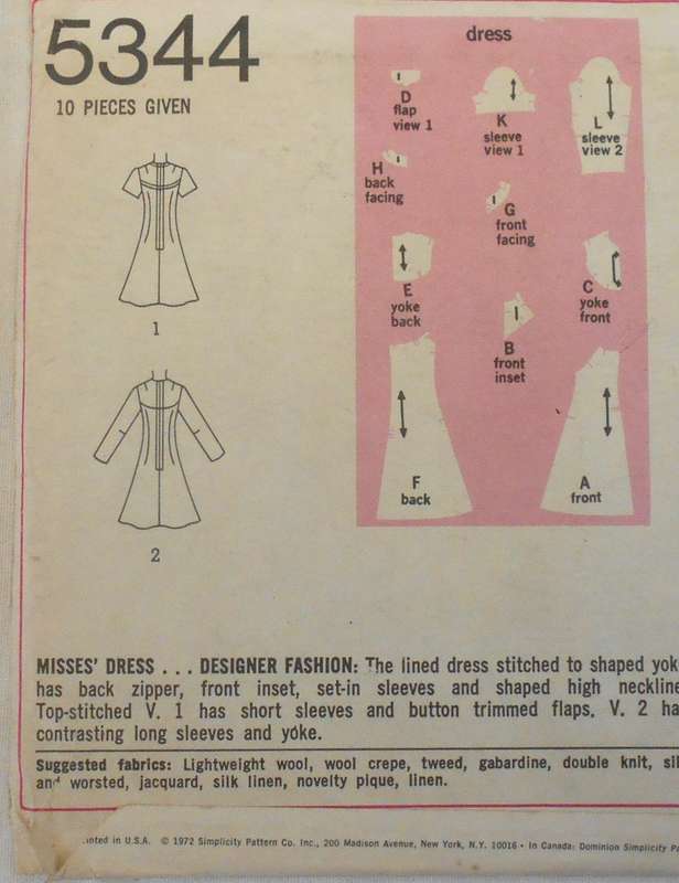 SIMPLICITY 5344 DESIGNER FASHION DRESS SIZE 18 BUST 40"-COMPLETE