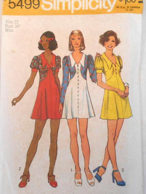 SIMPLICITY 5499 SHORT DRESS SIZE 12 BUST 34 COMPLETE