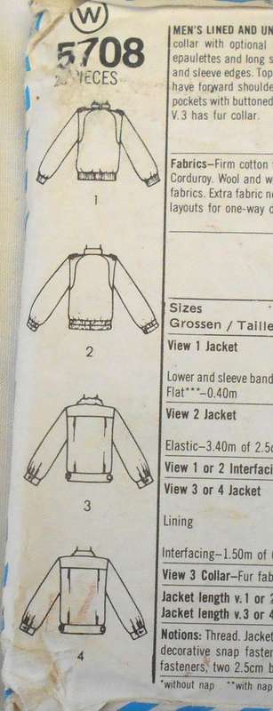 SIMPLICITY 5708 MEN'S LINED AND UNLINED JACKETS SIZE 38 COMPLETE