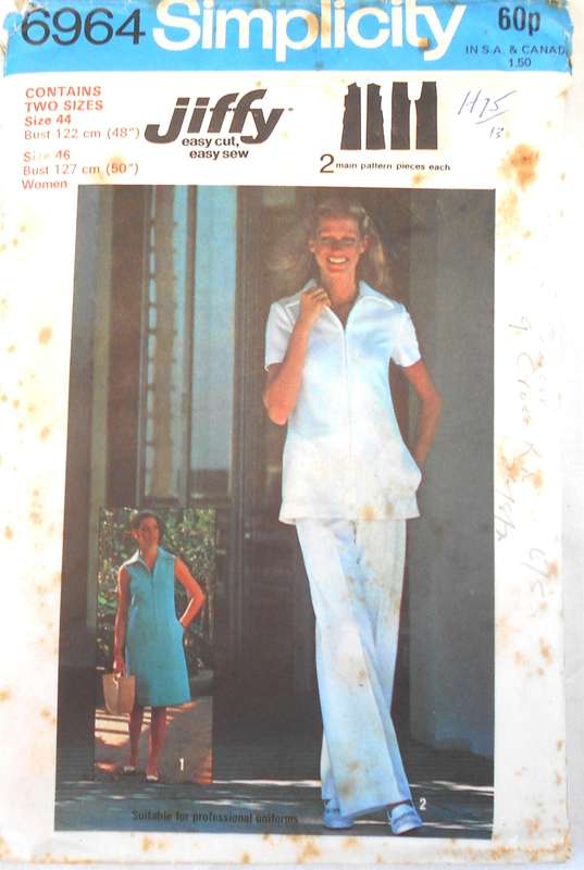 SIMPLICITY 6964 DRESS OR TOP & PANTS SIZE 44 & 46 COMPLETE