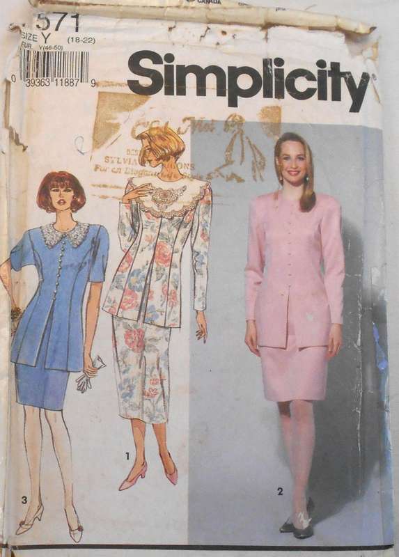 SIMPLICITY 7571 TWO PIECE DRESS SIZE 18-22 -CUT TO 22-SEE LISTING