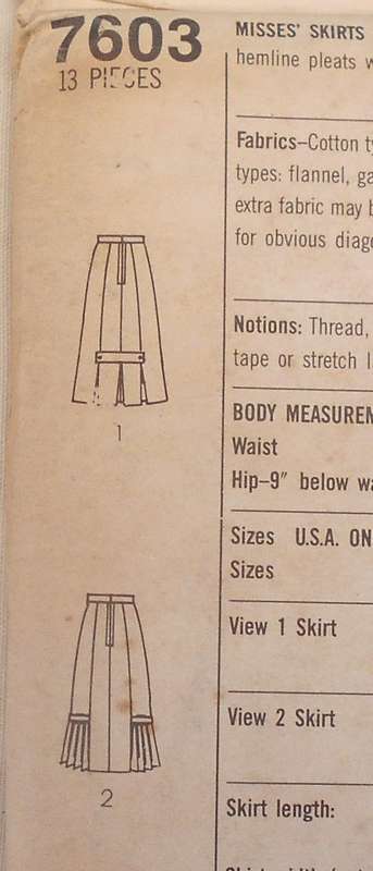 SIMPLICITY 7603 GORED SKIRTS IN 2 LENGTHS SIZE 10 COMPLETE