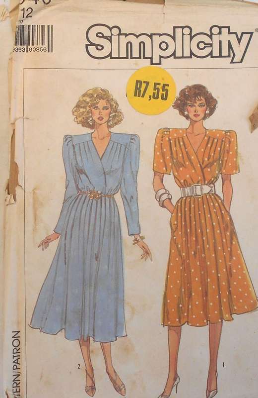 SIMPLICITY 7940 DRESS WITH GATHERED SKIRT SIZE 12 COMPLETE