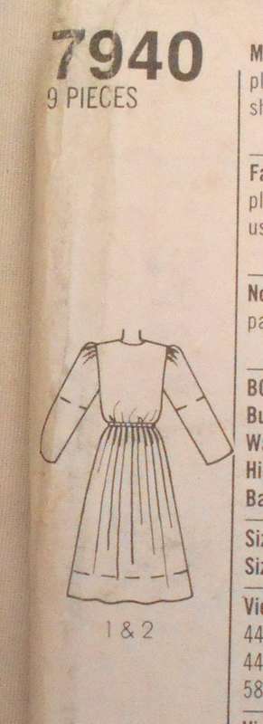 SIMPLICITY 7940 DRESS WITH GATHERED SKIRT SIZE 12 COMPLETE
