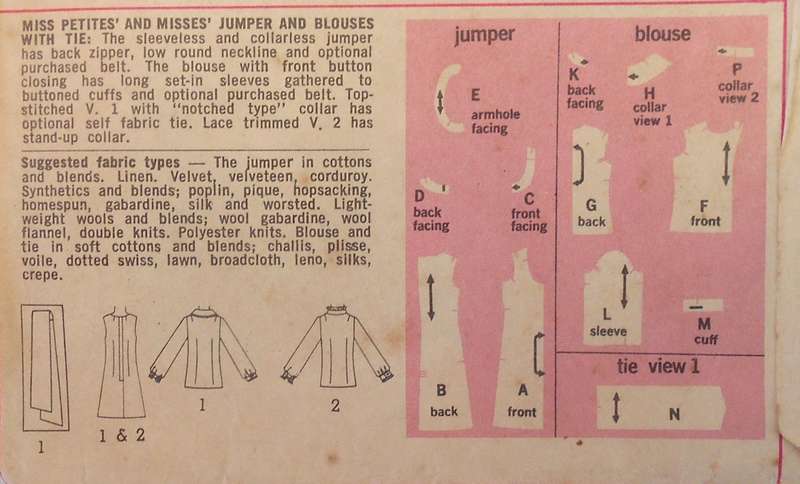 VINTAGE SIMPLICITY 8883 PINAFORE & BLOUSES WITH TIE SIZE 12 BUST 34 COMPLETE