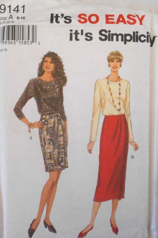 SIMPLICITY 9141 SKIRT IN 2 LENGTHS+TOP SIZE 6-16 COMPLETE-UNCUT-F/FOLDED