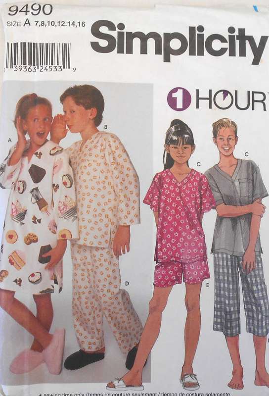 SIMPLICITY 9490 BOYS & GIRLS LOUNGEWEAR SIZE 7-16 YEARS SEE LISTING