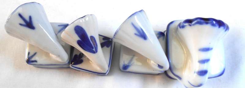 Four Delf style Miniature Gramophone Figurines