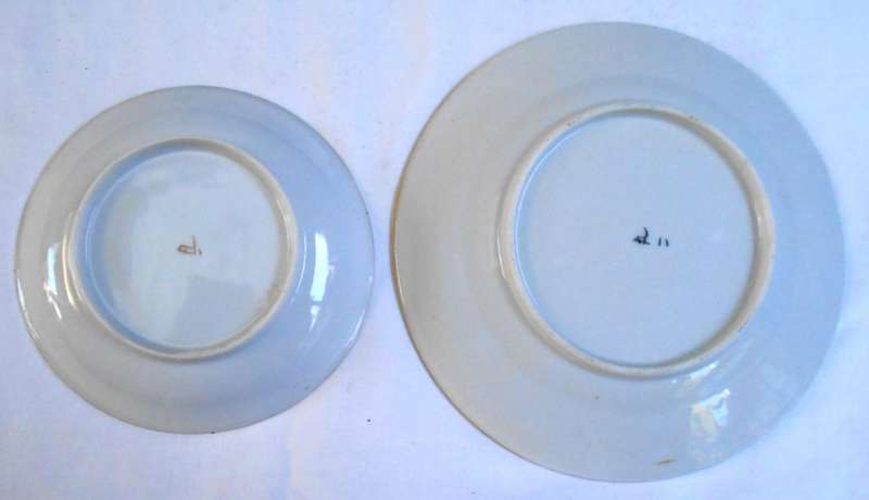 RARE EXQUISITE JAPANESE EGG THIN BONE CHINA ESPRESSO TRIO WITH GEISHA GIRL IMAGE AT BOTTOM OF CUP
