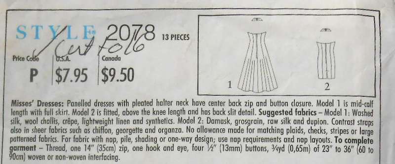 STYLE 2078 PANELLED DRESSES SIZE 6-16 COMPLETE-CUT TO 16