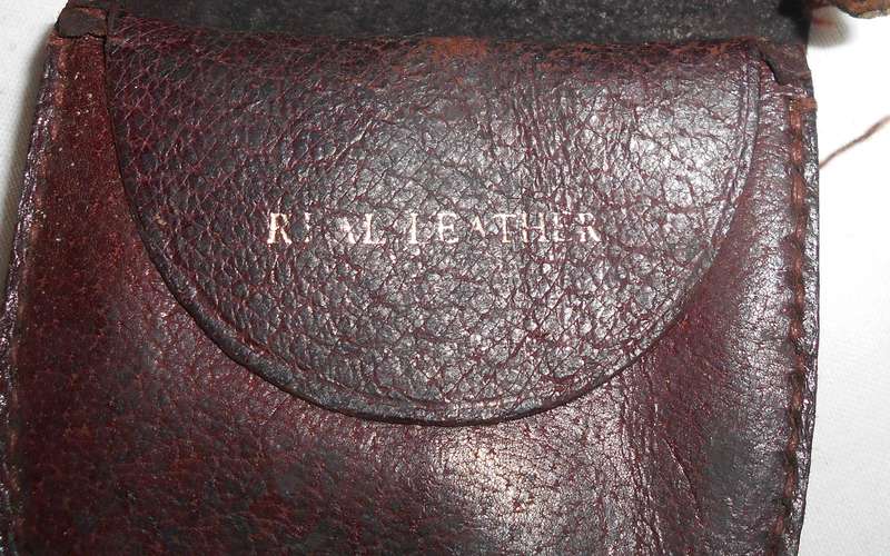 TWO VINTAGE REAL LEATHER DARK BROWN COIN PURSES