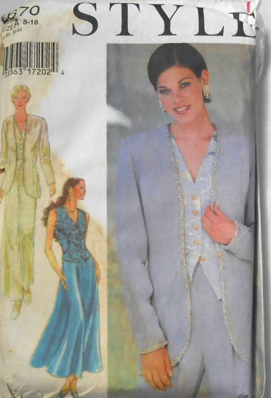 STYLE 2670 JACKET-WAISTCOAT-SKIRT-PANTS SIZE 8-18 COMPLETE-UNCUT-F/FOLDED