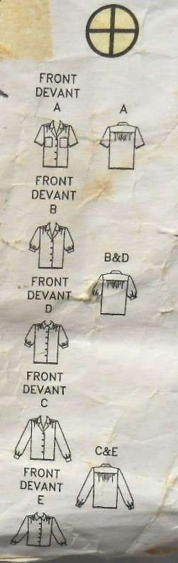 BUTTERICK 5188 SET OF SHIRTS SIZE 14-16-18 COMPLETE-CUT TO 14-ZIPLOC