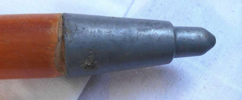 ORIGINAL PYRENEES WALKING STICK, WITH STEEL POINT, ROUND HANDLE AND WRIST BAND