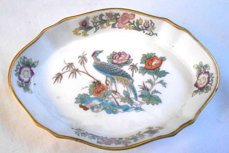 WEDGWOOD OVAL "KUTANI CRANE" BONE CHINA TRICKET DISH-MADE IN ENGLAND