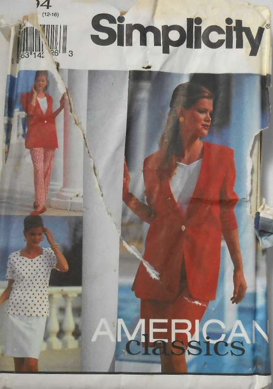 SIMPLICITY 8494 PANTS-SKIRT-TOP-UNLINED JACKET SIZE 12-16 COMPLETE-UNCUT-F/FOLDED-ZIPLOC