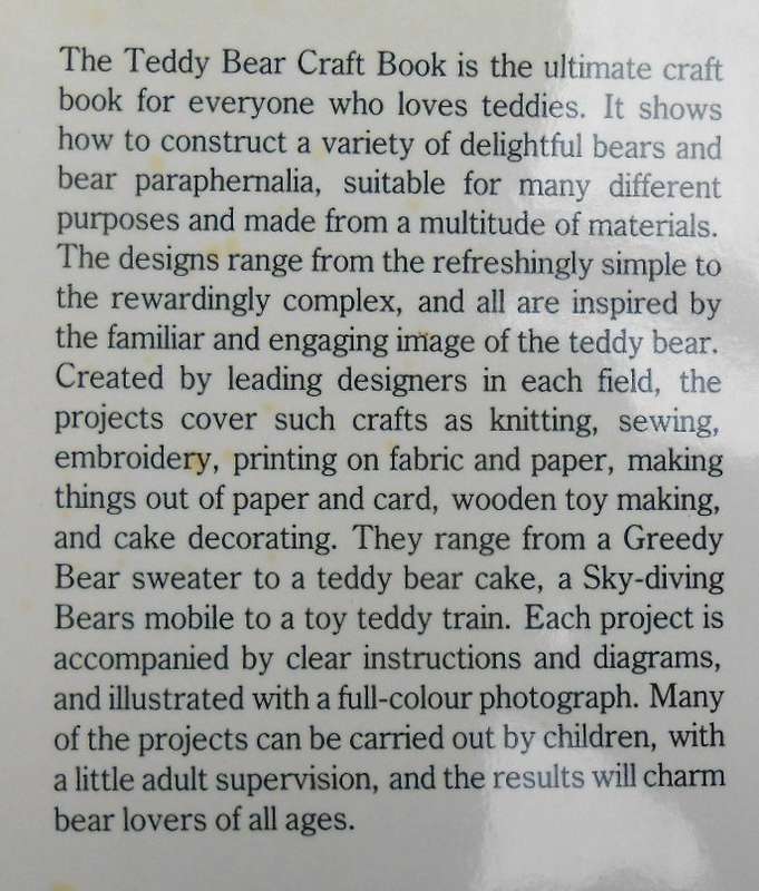 THE TEDDY BEAR CRAFT BOOK - GYLES BRANDRETH-120 PAGE HARD COVER BOOK WITH DUST JACKET