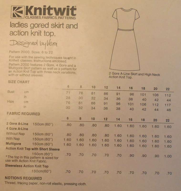 KNITWIT 2000 LADIES GORED SKIRT AND ACTION KNIT TOP SIZES 6-22