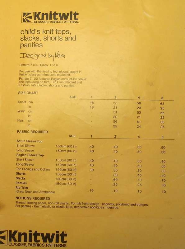 KNITWIT 7100 CHILDS KNIT TOPS-PANTS-SHORTS & PANTIES SIZES 1-6 YEARS