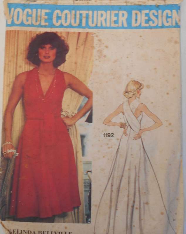 VOGUE COUTIER DESIGN 1192-EVENING DRESS-SIZE 12 BUST 87 CM - COMPLETE-PART CUT