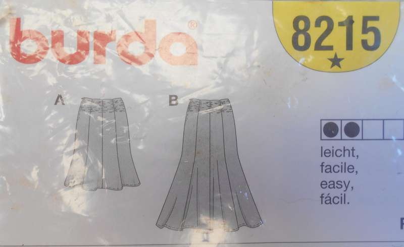 BURDA 8215 FLARED SKIRT SIZE 10-22- COMPLETE-CUT TO 22