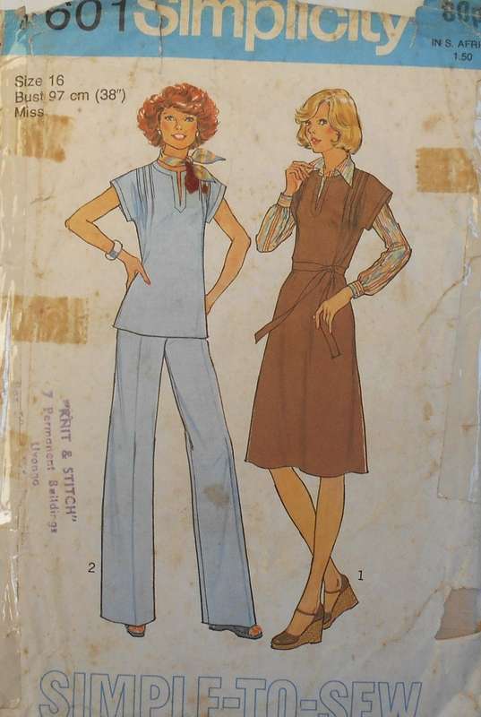 SIMPLICITY 7501 PULLOVER DRESS-PINAFORE-TOP-PANTS SIZE 16 BUST 97 CM COMPLETE
