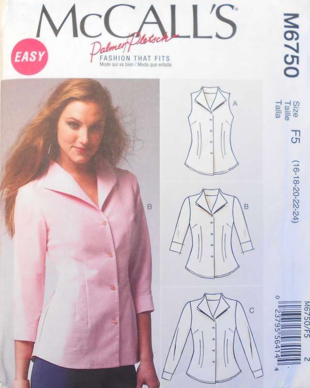 McCALLS M6750 SHIRTS SIZE 16-24 COMPLETE-CUT TO 24