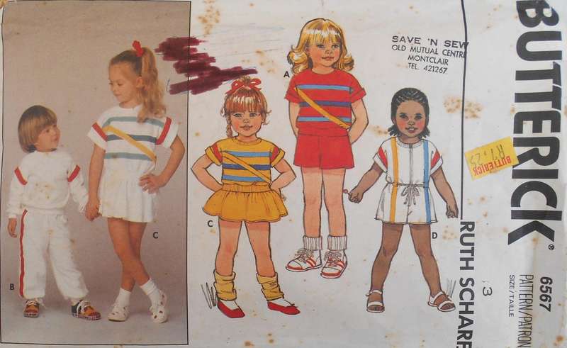 BUTTERICK 6567 TODDLERS DRESS-TOP SIZE-3 YEARS-NO PANTS+SLEEVE PATTERN SUPPLIED