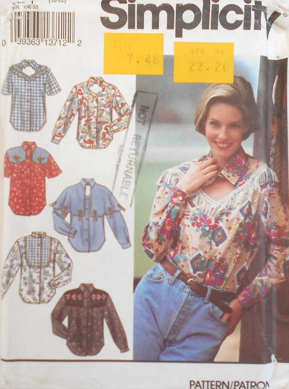 SIMPLICITY 8259 SHIRTS WITH FRONT FEATURE SIZE-16-22 --OMPLETE-UNCUT-F/FOLDED