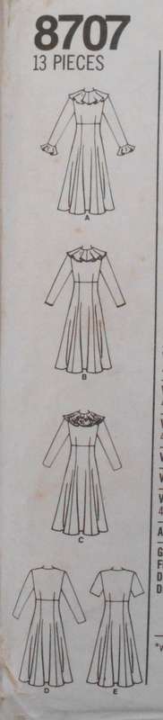SIMPLICITY 8707 FIT & FLARED FRONT BUTTON DRESS SIZE-10-14 -COMPLETE-CUT TO 14
