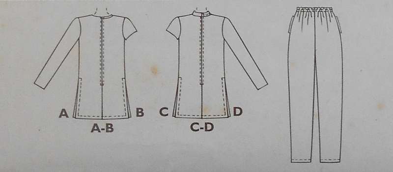 McCALLS 9394 TUNIC- WITH ASYMMETRICAL FRONT-PANTS SIZE 8-10-12-COMPLETE-UNCUT-F/FOLDED