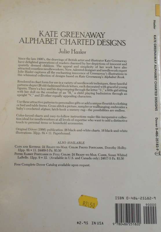 KATE GREENWAY-ALPHABET CHARTED DESIGNS-JULIE HASKER-36 PAGE SOFT COVER