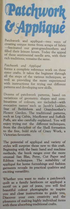 PATCHWORK & APPLIQUE-PAMELA TUBBY-160 PAGE HARD COVER WITH DUST JACKET