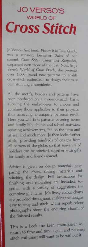 JO VERSO'S WORLD OF CROSS STITCH-132 PAGE HARD COVER WITH DUST JACKET