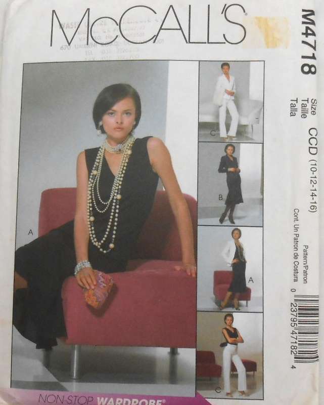 McCALLS M4718 LINED JACKET-SKIRT-PANTS-TOP SIZE 10-12-14-16 COMPLETE-UNCUT-F/FOLDED