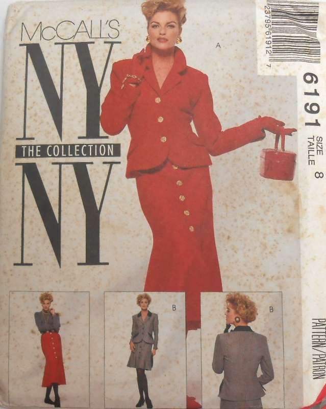 McCALLS 6191 LINED JACKET & SKIRTS IN 2 LENGTHS SIZE 8 COMPLETE-UNCUT-F/FOLDED