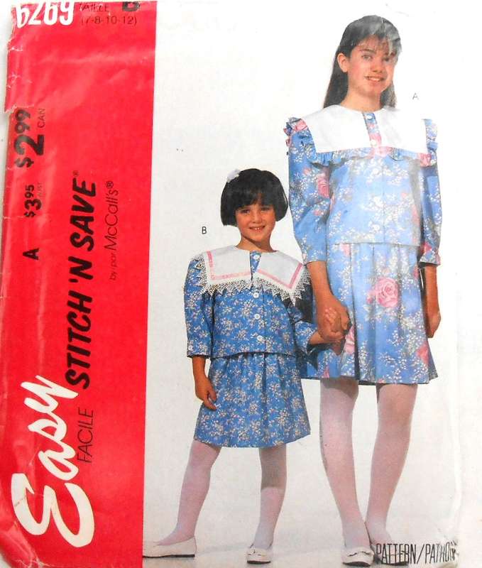McCALLS 6269 GIRLS TOP & SKIRT SIZE 7-8-10-12 YEARS COMPLETE-UNCUT-F/FOLDED